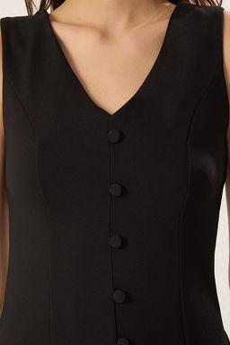 TRENDYOLMILLA Nar Cicegi A-Kesim Volanl? Dugme Detayl? Mini Dokuma Elbise TWOSS23EL02259