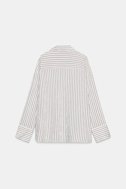 FLOWING STRIPED SHIRT WITH SCARF DETAIL - Zara фото 6