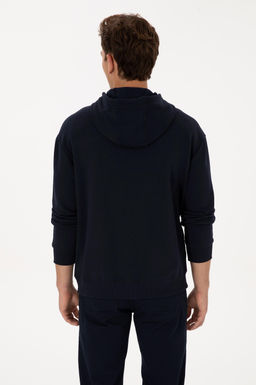 Erkek Comfort Fit Kap__onlu Lacivert Basic Sweatshirt - U.s. polo assn фото 5