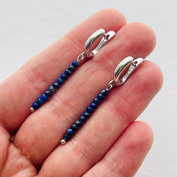 Серьги длинные из Лазурита