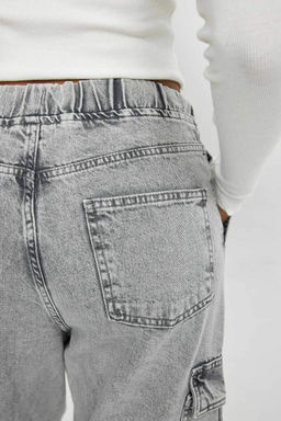 Джинсовые брюки с высокой талией и удобной посадкой, с гибкой талией и длинными штанинами - Defacto фото 7