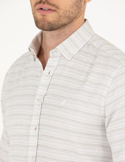 Рубашка Pierre Cardin Slim Fit с длинным рукавом хаки