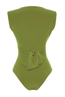 TRENDYOLMILLA Mavi Baglama Detayl? V Yaka Fitted/Vucuda Oturan Esnek C?tc?tl? Orme Body TWOSS23BD00055  фото 50