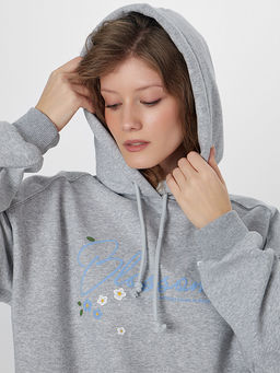 Худи женское серое с надписью Blossom - Mark formelle фото 5