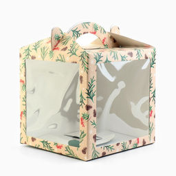 Цена за 5 шт. Коробка кондитерская с окном, сундук, «С Новым годом!» 20×20×20 см