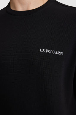 Erkek Siyah Comfort Fit Bisiklet Yaka TiЕГrt - U.s. polo assn фото 5