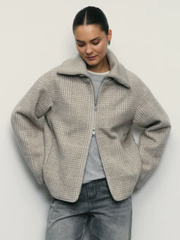 Полупальто с вязаным воротником / Zarina