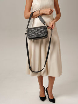 Сумка кожаная на плечо Deboro 30791 черный флот