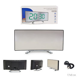 Часы настольные электронные 17x8 / 6507 /уп 100/ (Белый)