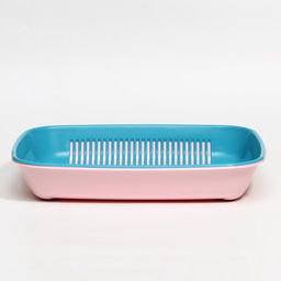 Туалет округлый с сеткой 33.5×25×6 см, голубой/розовый