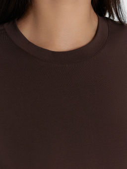 Лонгслив женский коричневый