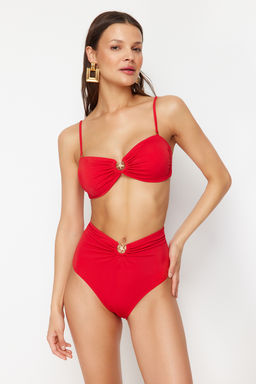TRENDYOLMILLA Siyah Premium Aksesuarl? Yuksek Bel Hipster Bikini Alt? TBESS24BA00127  фото 23