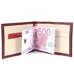 Зажим для купюр Premier-М-53 натуральная кожа (8 карм), бордовый сафьян/бежевый сафьян (582-528) 208109  фото 3