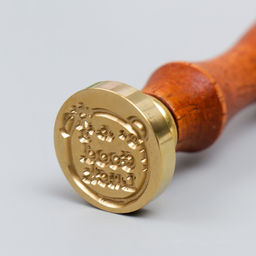 Печать для сургуча с деревянной ручкой «Медвежонок - Удачи», 9×2.5×2.5 см