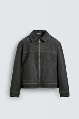 VINTAGE-EFFECT FAUX SUEDE JACKET - Zara фото 6