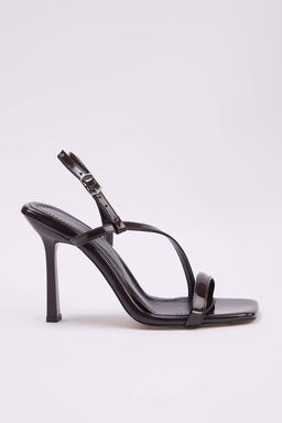 Kahverengi Rugan Bantl? Kad?n 10 cm Topuklu Sandalet TAKSS24TO00002