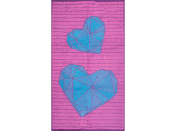 6с103.412ж1 Арт-сердца (розовый9) Полотенце махровое 50х90см