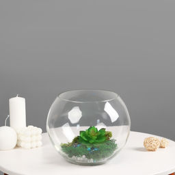 Ваза «Шаровая», 7.5 л, d горл. 15.5 см, 23×21 см, стекло, прозрачная