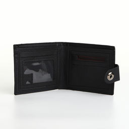 Портмоне мужское на магните, отдел для карт, монет, чёрное