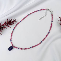 Чокер из розового Турмалина и Аметиста