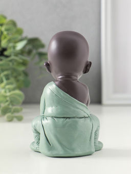 Сувенир полистоун "Маленький будда - медитация" зелёно-коричневый 5,8х7,7х12,3 см