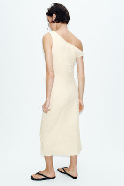 VESTIDO JACQUARD PLIEGUES / Crudo - Zara фото 5