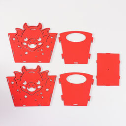 Корзинка-шкатулка для подарков «Мордочка дракона», красный, 18×12×14.5 см, (набор 5 деталей)