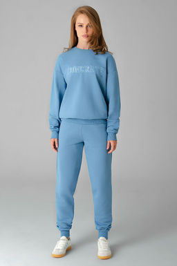 Арт. 2520/3  Костюм с брюками женский 44-52 (5 шт) Цвет:верх-голубой,низ-голубой