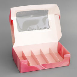 Цена за 5 шт. Коробка под 5 эклеров, кондитерская упаковка Тюльпаны, 25.2?15?6.6 см