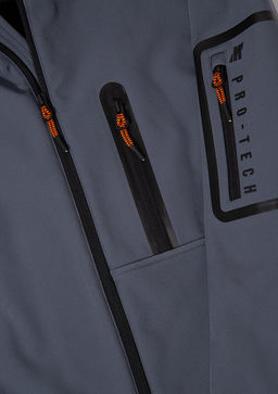 Kapusonlu Gri Ceket - Mavi фото 10