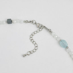 Колье из Лунного камня, Аквамарина, Сапфира и Гематита - Радуга самоцветов фото 3