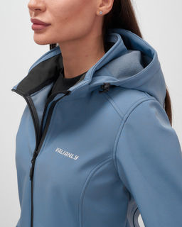 Парка спортивная женская с капюшоном softshell синего цвета 9568S - Mtforce фото 11