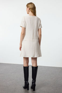 TRENDYOLMILLA Lacivert A Kesim Dugme Detayl? Mini Tuvit Dokuma Elbise TWOAW25EL00168  фото 10