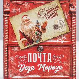 Цена за 2 шт. Коробка подарочная новогодняя складная «Почта», 15 х 7 х 22 см, Новый год