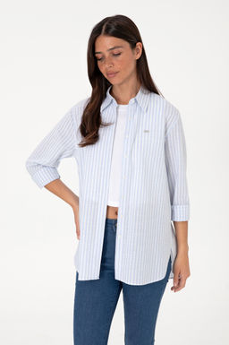 Kad_n A__k Mavi _izgili Uzun Kollu G_mlek Sepette S_rpriz _ndirim - U.s. polo assn фото 3