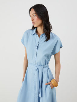 G?mlek Yaka Ku?akl? Jean Elbise