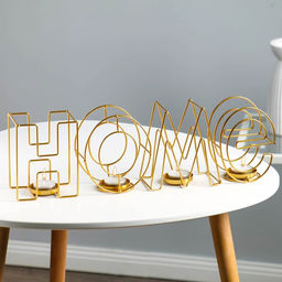 Подсвечник металлический на 4 свечи TAKE IT EASY, Home, 13.5×42 см, золото