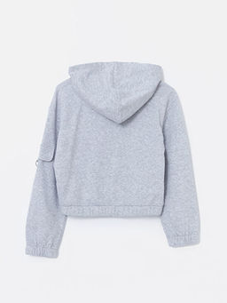 Kap??onlu K?z ?ocuk Fermuarl? Sweatshirt