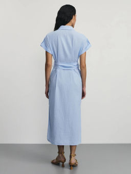 Платье миди из фактурной ткани на поясе / Zarina  фото 5