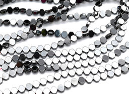 Бусины из гематита шестигранник 6*6мм, 39см, 60 бусин Радуга камня
