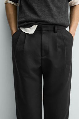 RELAXED BALLOON FIT PLEATED TROUSERS - Zara фото 6