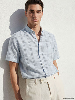 Regular Fit Ekose Poplin Erkek G?mlek