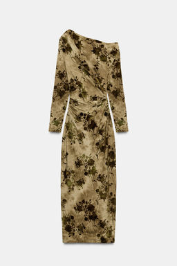 GATHERED FLOCKED DRESS - Zara фото 7
