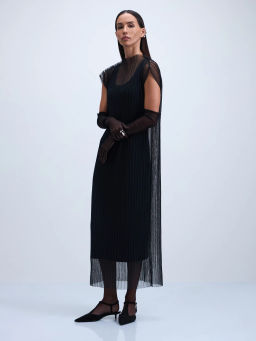 Платье миди с декоративной сеткой / Zarina