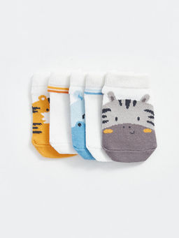 Bask?l? Erkek Bebek Patik ?orap 5li - Waikiki фото 2