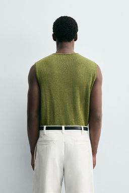 LINEN BLEND KNIT VEST - Zara фото 3