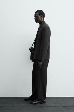 DOUBLE-BREASTED WOOL BLEND SUIT BLAZER - Zara фото 7