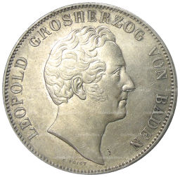 2 талера 1844 года Германские государства  Баден Монумент Карла Фридриха