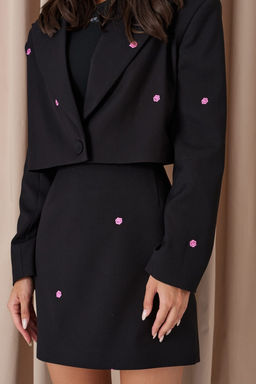 Жакет Annete А5538 укороченный черный фото 7