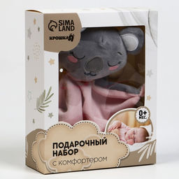 Подарочный набор «Коала», мягкая игрушка, держатель для пустышки